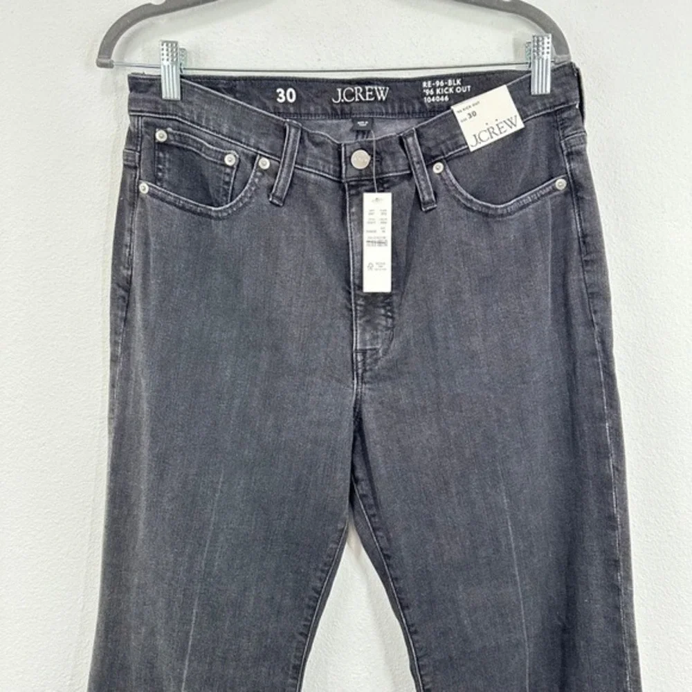 J. Crew Womens Size 30 High Rise Cropped NWT '96 Kick Out Jeans Black Wash Denim